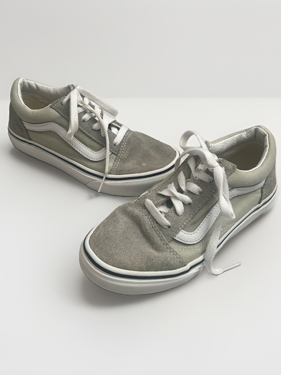 Vans Other - Vans Old Skool Low-Cut Skater Sneakers Kids Sz 3 Gray White Suede Canvas Casual